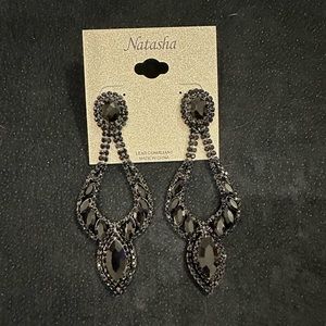 Natasha Brand, chandelier, earrings, black